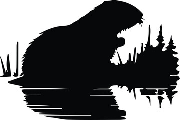 North American beaver silhouette