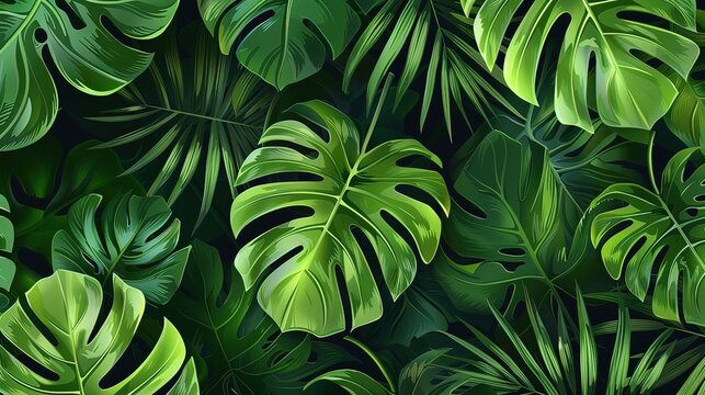 Ai sfondo foglie tropicali 02