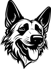 Obraz premium German Shepherd | Minimalist and Simple Silhouette - Vector illustration