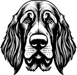 Bloodhound - Black and White Isolated Icon - Vector illustration - obrazy, fototapety, plakaty