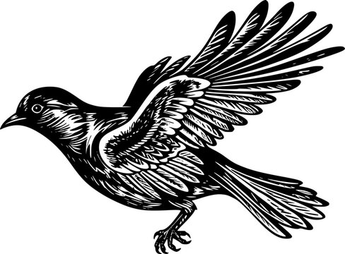 Sparrow - Minimalist and Flat Logo - Vector illustration