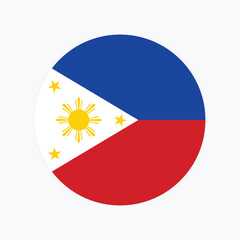 Philippines national flag vector illustration. Philippines Round flag.
