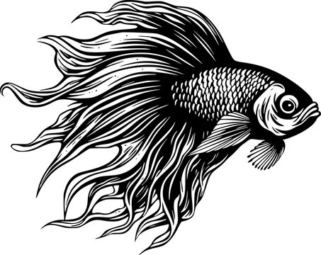 Betta Fish - High Quality Vector Logo - Vector illustration ideal for T-shirt graphic