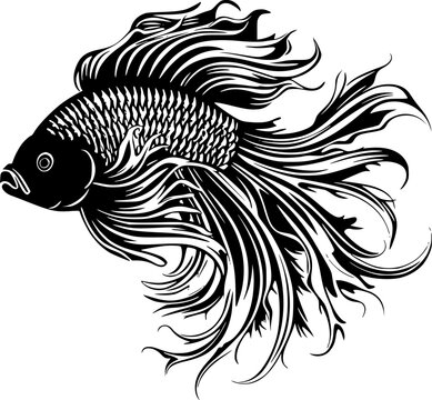 recommend clip art: Betta Fish - Minimalist and Flat Logo - Vector illustration