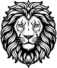 Lion | Black and White Vector illustration