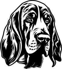 Bloodhound - Black and White Isolated Icon - Vector illustration - obrazy, fototapety, plakaty