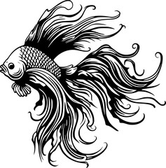 Obraz premium Betta Fish - High Quality Vector Logo - Vector illustration ideal for T-shirt graphic