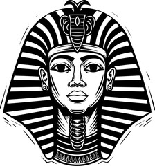 Pharaoh | Black and White Vector illustration