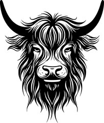 Obraz premium Highland Cow - Minimalist and Flat Logo - Vector illustration