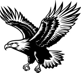 Fototapeta premium Eagle | Black and White Vector illustration