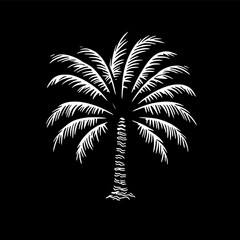 Obraz premium Palm - Black and White Isolated Icon - Vector illustration