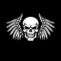 Skull - Black and White Isolated Icon - Vector illustration