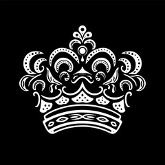 Crown - Minimalist and Flat Logo - Vector illustration - obrazy, fototapety, plakaty