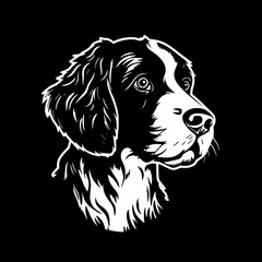 Terrier Dog - Black and White Isolated Icon - Vector illustration