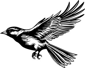 Obraz premium Bird - Black and White Isolated Icon - Vector illustration