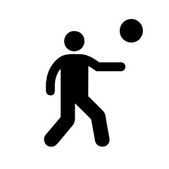 Volleyball icon vector graphics element silhouette sign symbol illustration on a Transparent Background