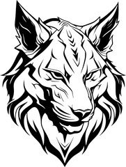 Obraz premium Lynx - Black and White Isolated Icon - Vector illustration