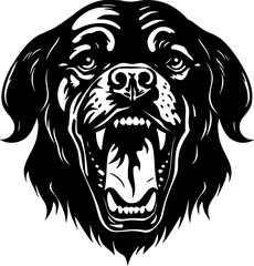 Rottweiler - Black and White Isolated Icon - Vector illustration