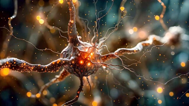 Neurons brain cell medical background. High quality 4k footage
