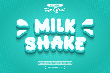Milk shake editable vector text effect