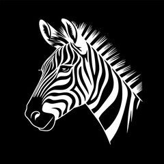 Obraz premium Zebra | Black and White Vector illustration