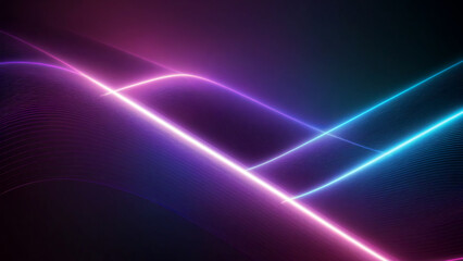 Abstract background with glowing neon lines - obrazy, fototapety, plakaty
