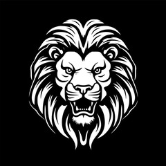 Obraz premium Lion - Black and White Isolated Icon - Vector illustration