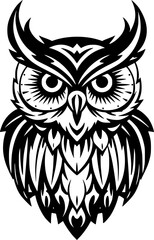 Fototapeta premium Owl | Black and White Vector illustration