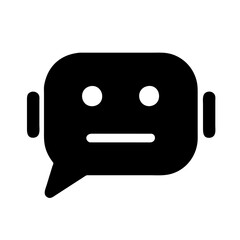 Ai Chatbot icon vector graphics element silhouette sign symbol illustration on a Transparent Background 