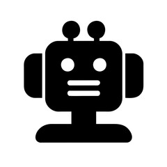 Ai Chatbot icon vector graphics element silhouette sign symbol illustration on a Transparent Background 