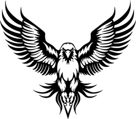 Obraz premium Eagle | Black and White Vector illustration