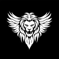 Obraz premium Lion | Black and White Vector illustration