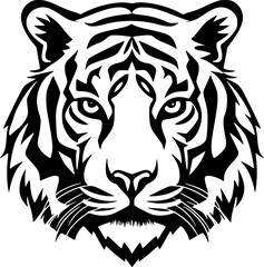 Obraz premium Tiger - Black and White Isolated Icon - Vector illustration