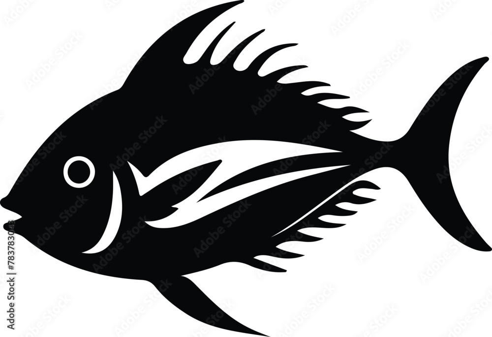 Sticker pompano silhouette