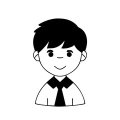 Anime Boy icon vector graphics element silhouette sign symbol illustration on a Transparent Background 