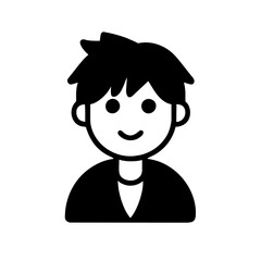 Anime Boy icon vector graphics element silhouette sign symbol illustration on a Transparent Background 