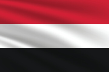 Yemen flag vector illustration. Yemen national flag. Waving Yemen flag.
