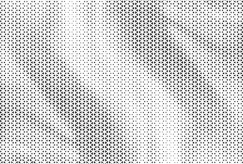 Triangle Shapes Vector Abstract Geometric Technology Oscillation Wave Isolated on Light Background. Halftone Triangular Retro Simple Pattern. Minimal 80s Style Dynamic Tech Wallpaper - obrazy, fototapety, plakaty