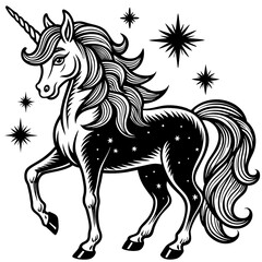 T-shirt Design Vector Dancing Unicorn silhouette isolated on white- Vector - Vector art - Vector illustration - Vector design - Latest Vector - Ultimate Vector - Premium Vector - Vector pro