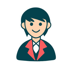 Anime Girl icon vector graphics element silhouette sign symbol illustration on a Transparent Background