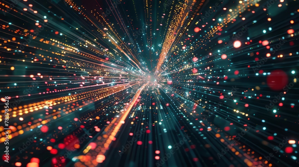 Aufkleber a colorful, blurry image of a light show with many different colored lights. the image is full of en