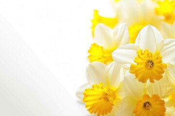 Naklejka premium Daffodils on white