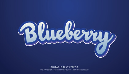 blueberry editable text effect template bold typography and abstract style