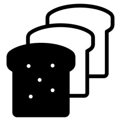 Flat bread, toasted bread vector icon