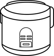Rice Cooker Outline Illustration