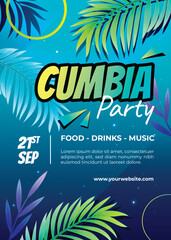 Gradient cumbia  party poster template