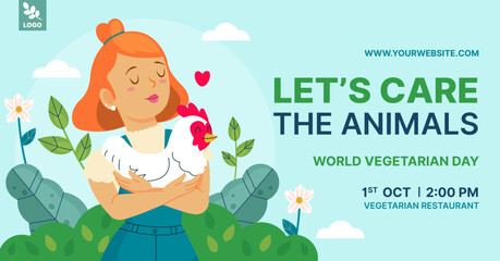 Social media promo template for world vegetarian day celebration