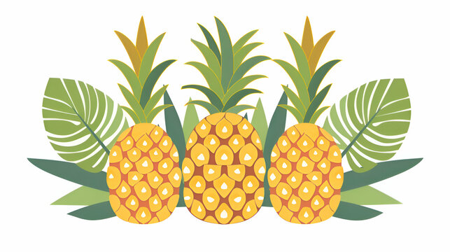 Pineapples clipart, pineapples vector illustration, pineappled clipart juice, premium ananas logo, pineapples template, fresh ananas isolated on white 