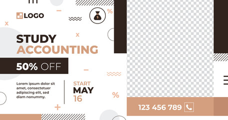 Financial accounting  facebook template - obrazy, fototapety, plakaty