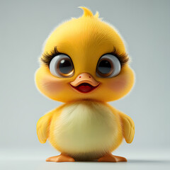 Obraz premium A cute and happy baby duck 3d illustration